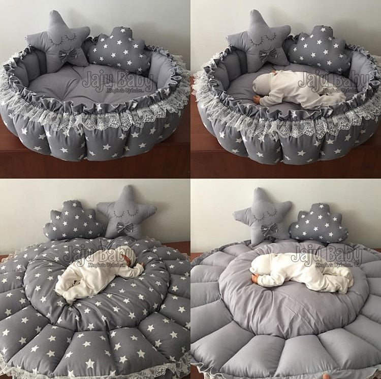 Jaju Baby Gray Design Retractable Play Mat Baby Nest - bermansbargains