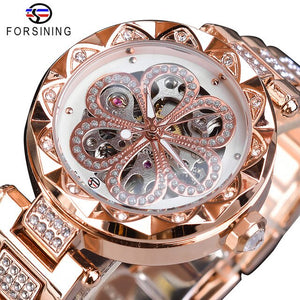 Forsining Fashion Women Diamond Watch - bermansbargains