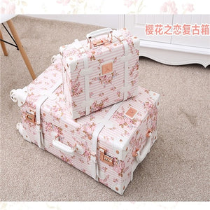 CHENGZHI 20"24"26 inch Retro floral rolling luggage on wheels - bermansbargains