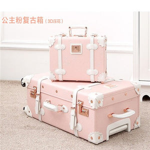 CHENGZHI 20"24"26 inch Retro floral rolling luggage on wheels - bermansbargains