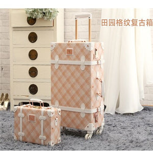 CHENGZHI 20"24"26 inch Retro floral rolling luggage on wheels - bermansbargains