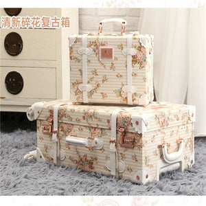 CHENGZHI 20"24"26 inch Retro floral rolling luggage on wheels - bermansbargains
