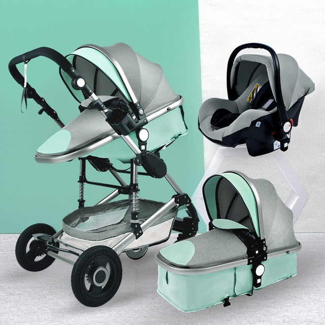 Luxurious Baby Stroller 3 in 1 Portable Travel Baby Carriage - bermansbargains