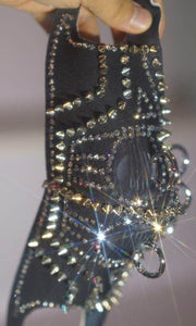 Sparkly Rhinestones Pearls Rivet Mask - bermansbargains