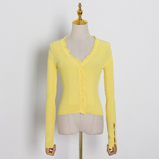 Vintage Striped Women Sweater V Neck Long Sleeve - bermansbargains
